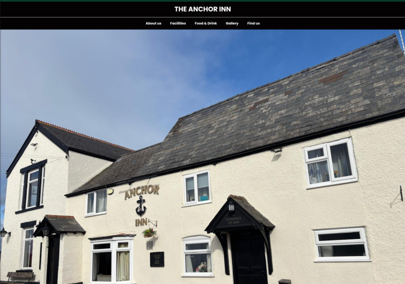 The Anchor Inn website design