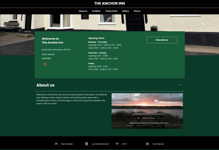 The Anchor Inn menus