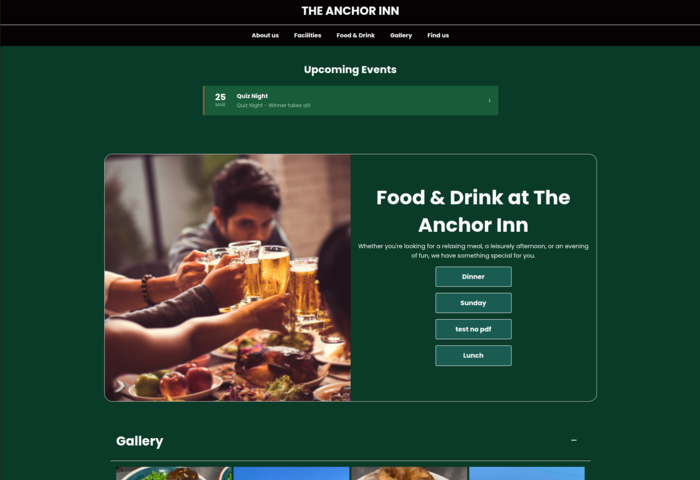 The Anchor Inn events